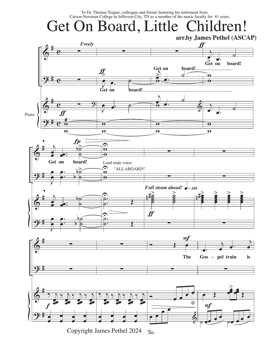 Get On Board Little Children 4-Part scores gallery preview page 1