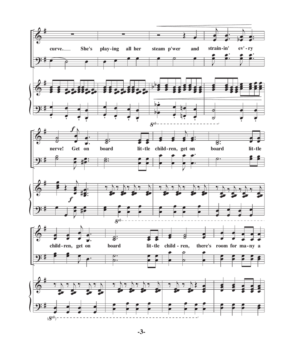 Get On Board Little Children 4-Part scores gallery preview page 3
