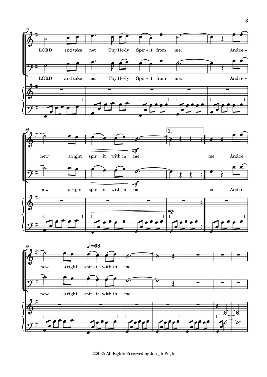 Psalm 51:10 Create In Me A Clean Heart 2-Part scores gallery preview page 3