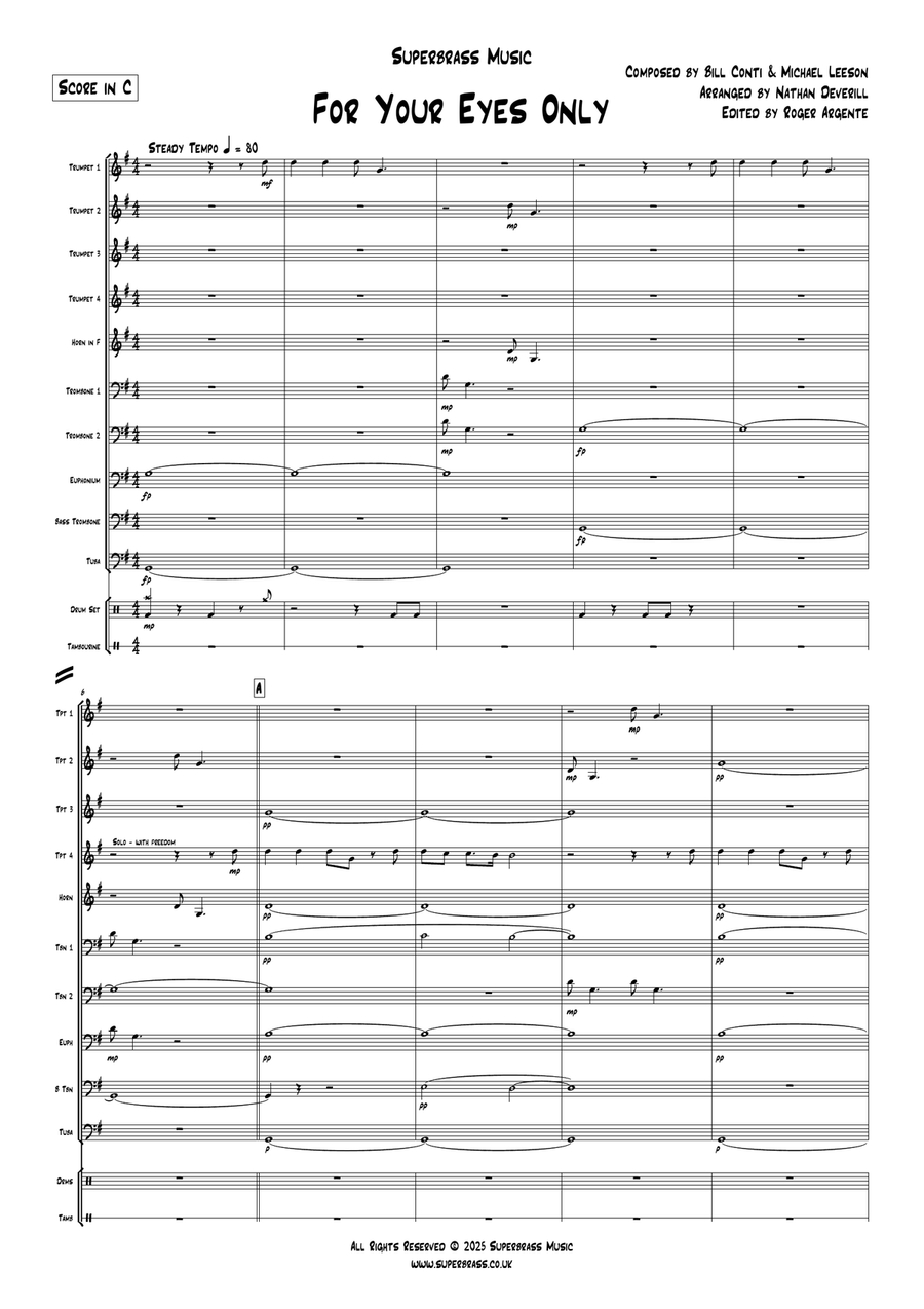 For Your Eyes Only For Your Eyes Only Brass Ensemble scores gallery preview page 3