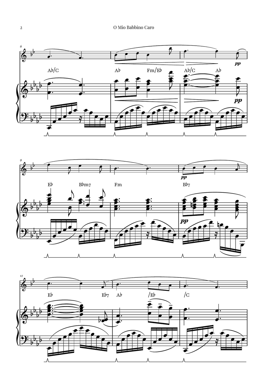 O Mio Babbino Caro | BEAUTIFUL Puccini Aria Tenor Saxophone scores gallery preview page 2