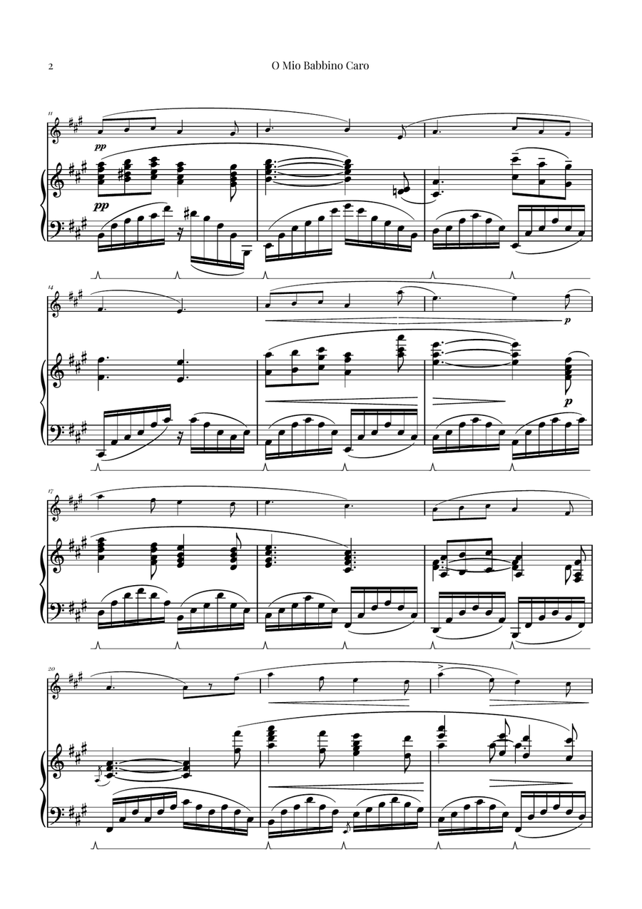 O Mio Babbino Caro | BEAUTIFUL Puccini Aria Violin Solo scores gallery preview page 2