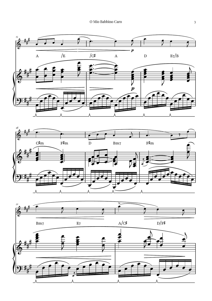 O Mio Babbino Caro | BEAUTIFUL Puccini Aria Violin Solo scores gallery preview page 3