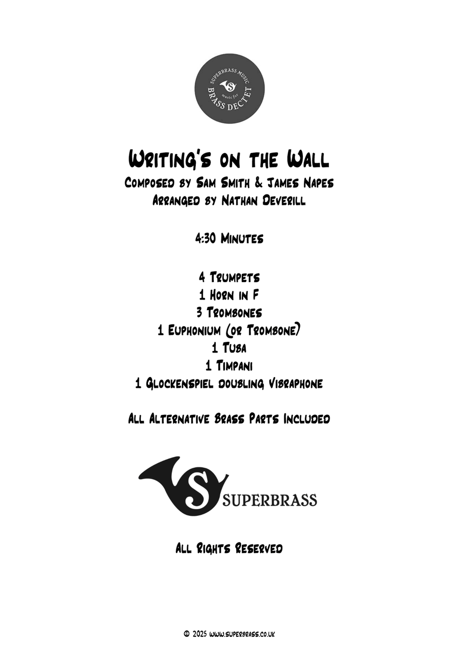 Writing's On The Wall Writing's On The Wall Brass Ensemble scores gallery preview page 1
