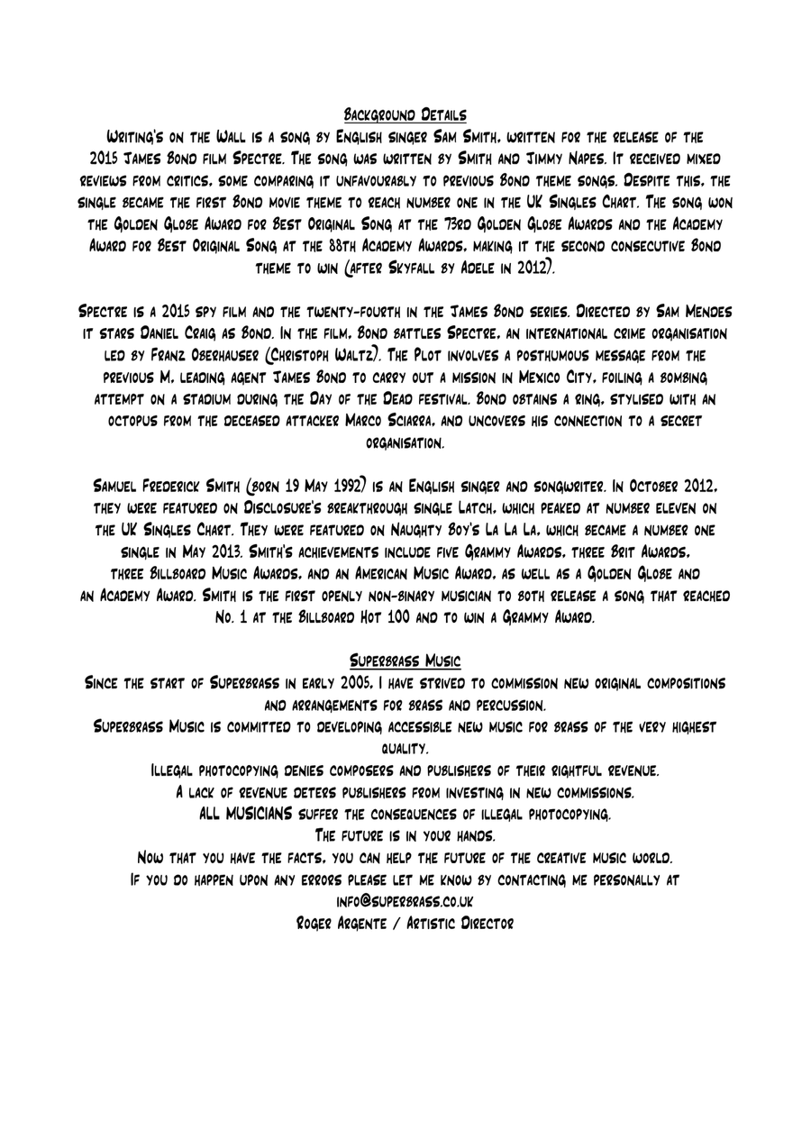 Writing's On The Wall Writing's On The Wall Brass Ensemble scores gallery preview page 2