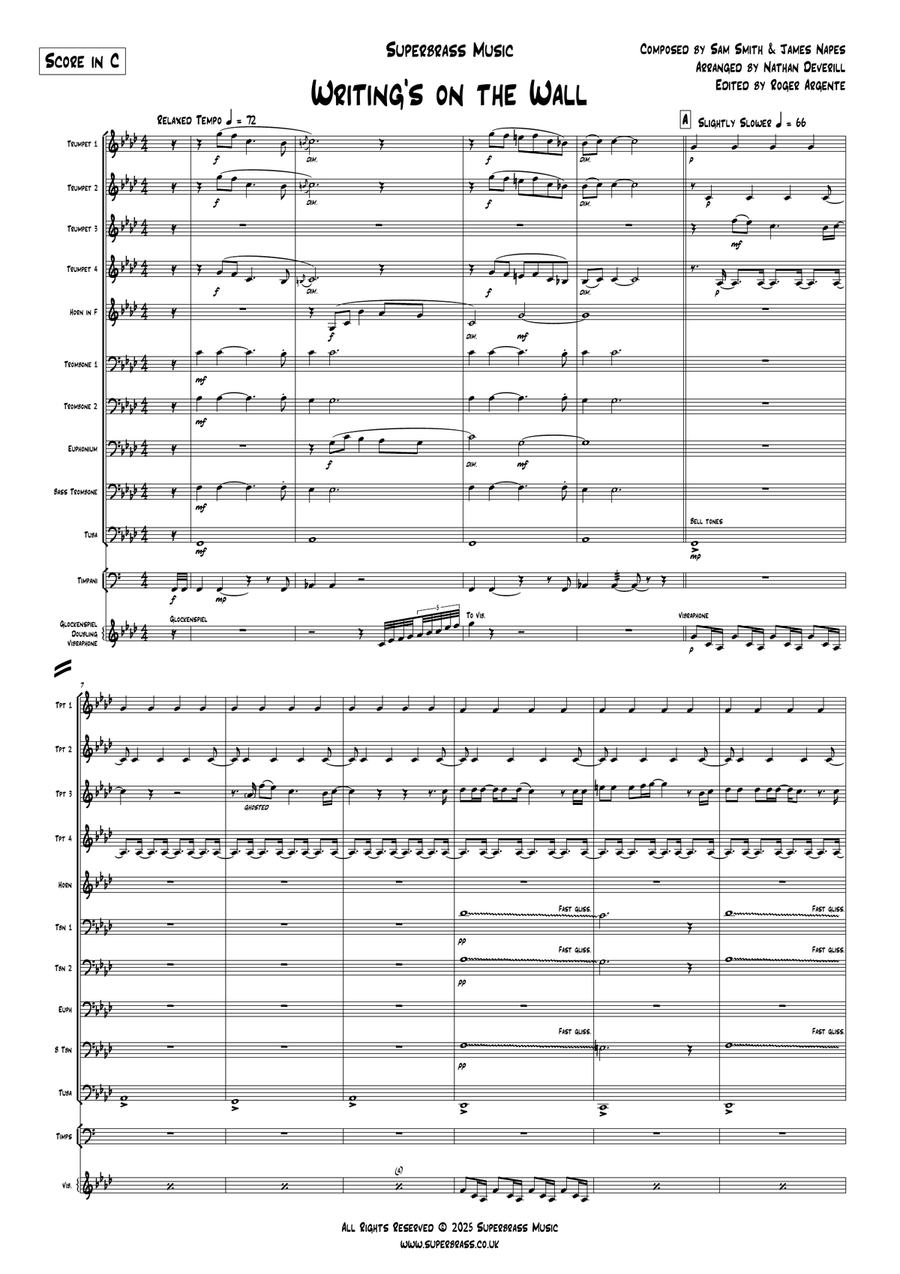 Writing's On The Wall Writing's On The Wall Brass Ensemble scores gallery preview page 3