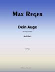 Dein Auge, by Reger, Op.35 No.1, in E Major