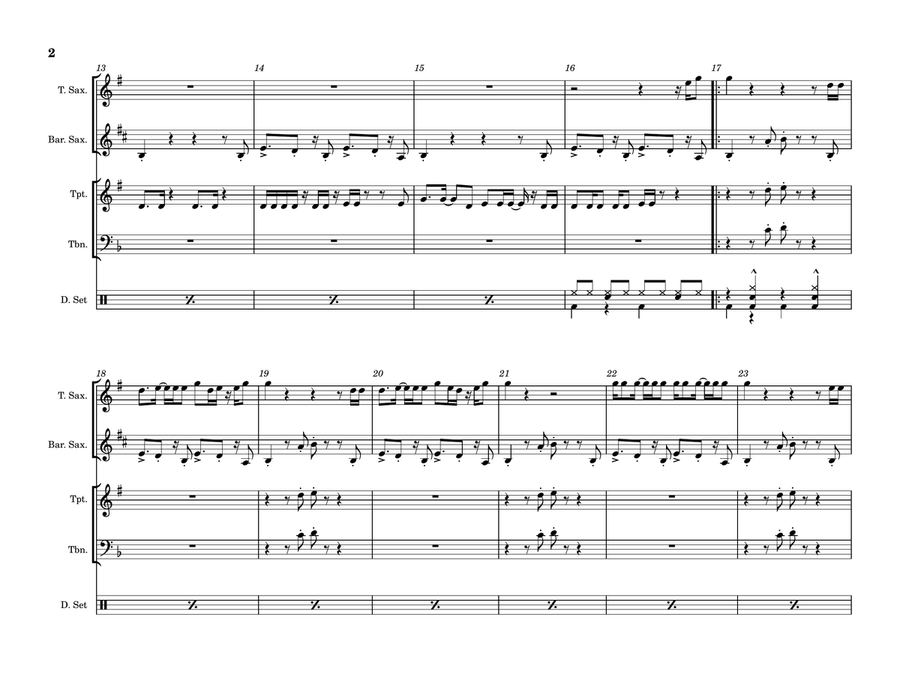 Uptown Funk Uptown Funk Small Ensemble scores gallery preview page 2