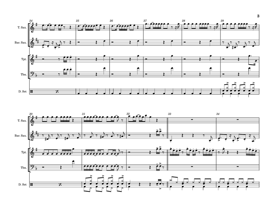 Uptown Funk Uptown Funk Small Ensemble scores gallery preview page 3