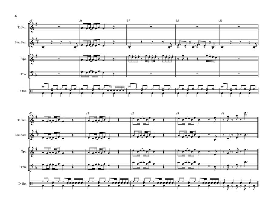 Uptown Funk Uptown Funk Small Ensemble scores gallery preview page 4