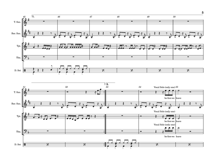 Uptown Funk Uptown Funk Small Ensemble scores gallery preview page 5
