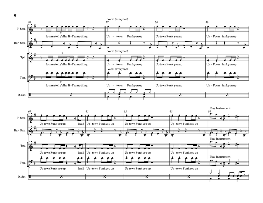 Uptown Funk Uptown Funk Small Ensemble scores gallery preview page 6