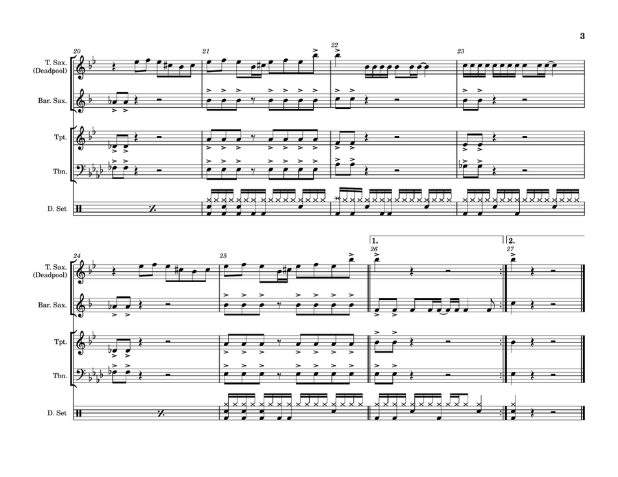 Bye Bye Bye Bye Bye Bye Small Ensemble scores gallery preview page 3