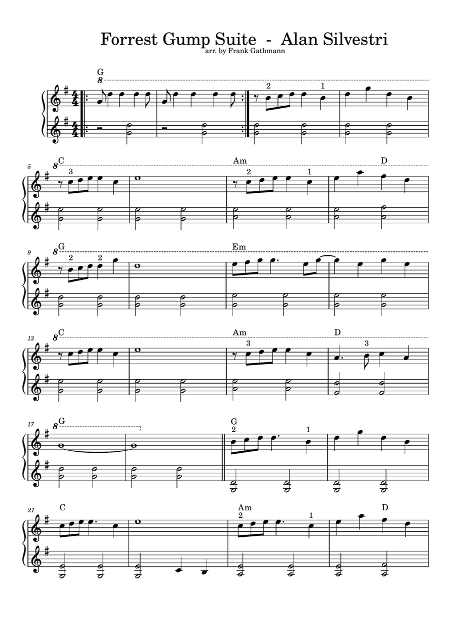 Forrest Gump Suite Forrest Gump Suite Easy Piano scores gallery preview page 1