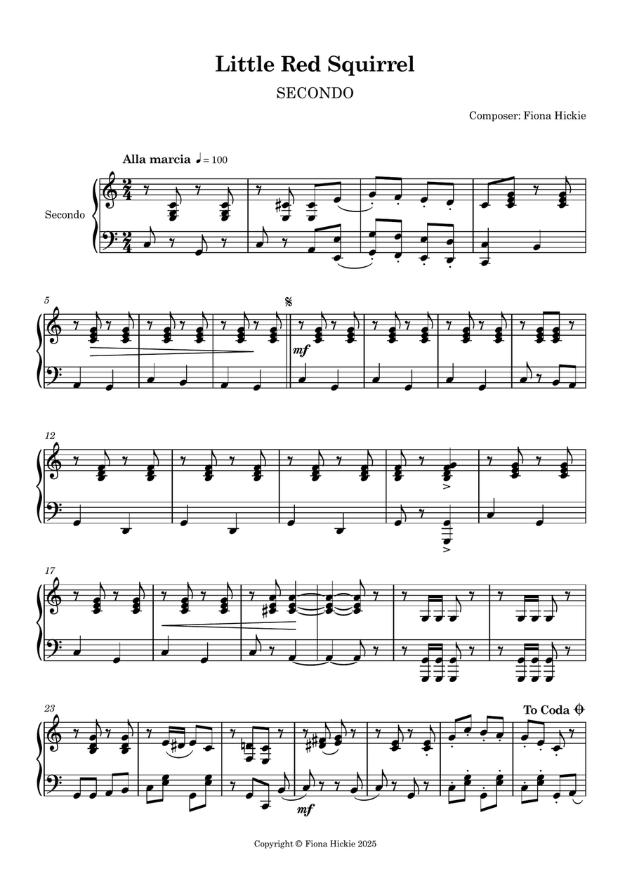Little Red Squirrel Little Red Squirrel 1 Piano, 4-Hands scores gallery preview page 2
