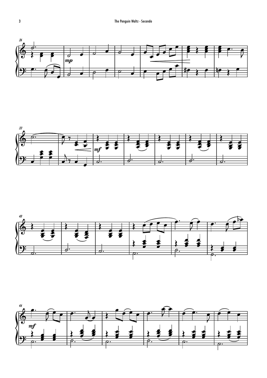 The Penguin Waltz The Penguin Waltz 1 Piano, 4-Hands scores gallery preview page 4