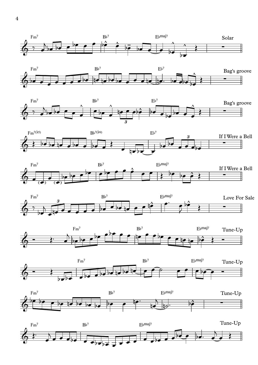 10 Miles Davis II-V-I Licks in 12 Keys School and Community scores gallery preview page 4
