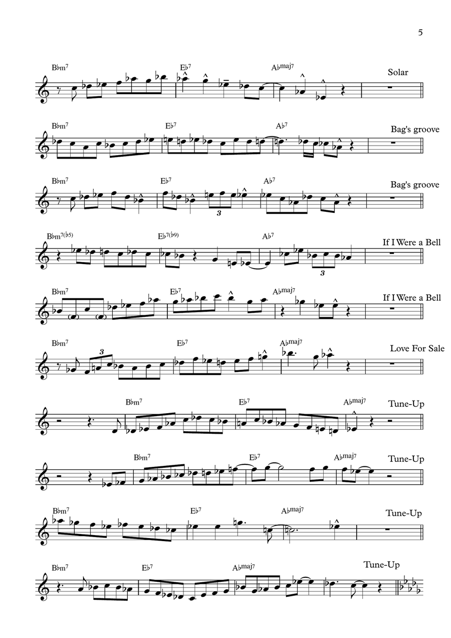 10 Miles Davis II-V-I Licks in 12 Keys School and Community scores gallery preview page 5