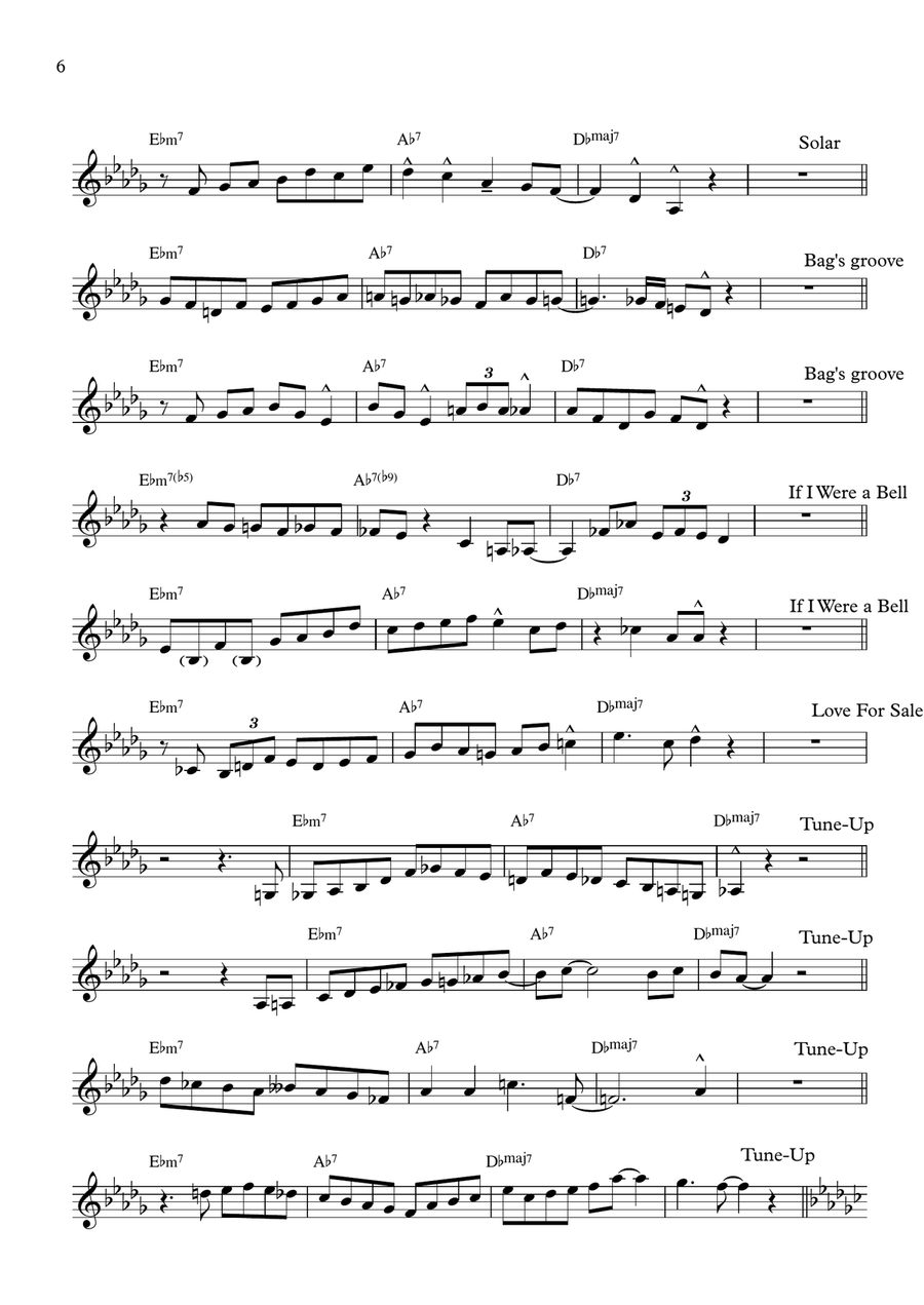 10 Miles Davis II-V-I Licks in 12 Keys School and Community scores gallery preview page 6