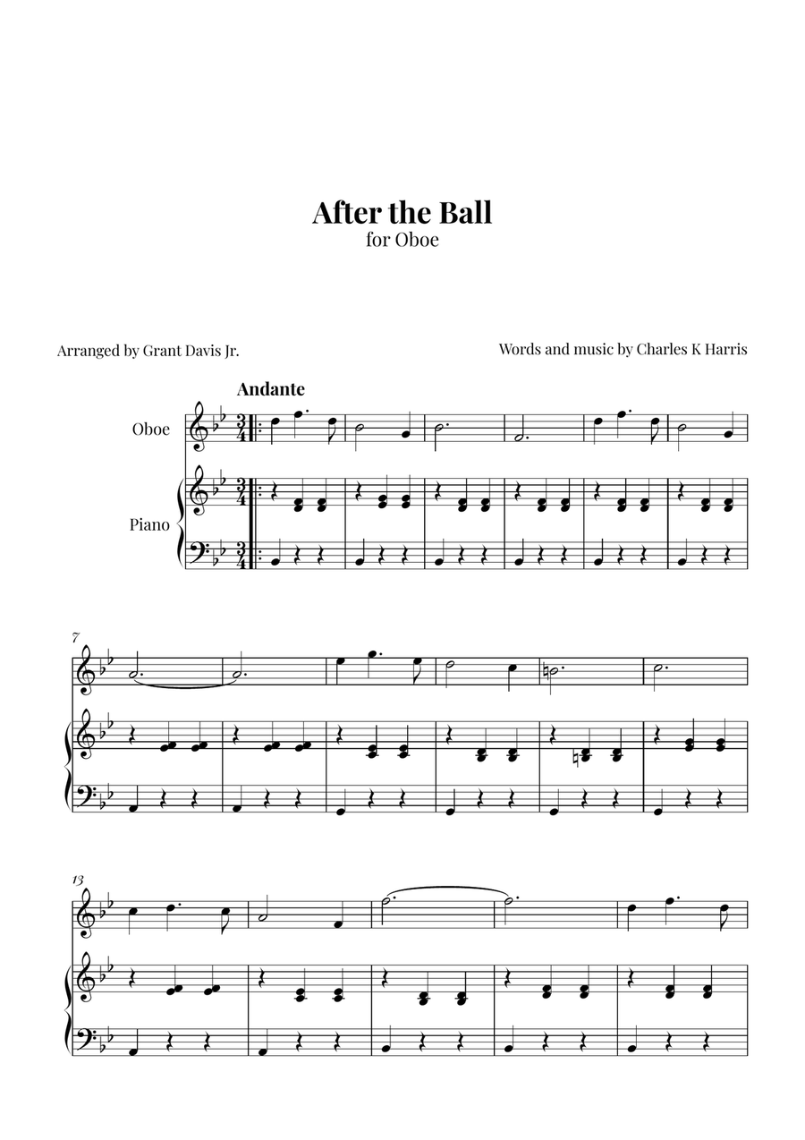 After the Ball Piano scores gallery preview page 1