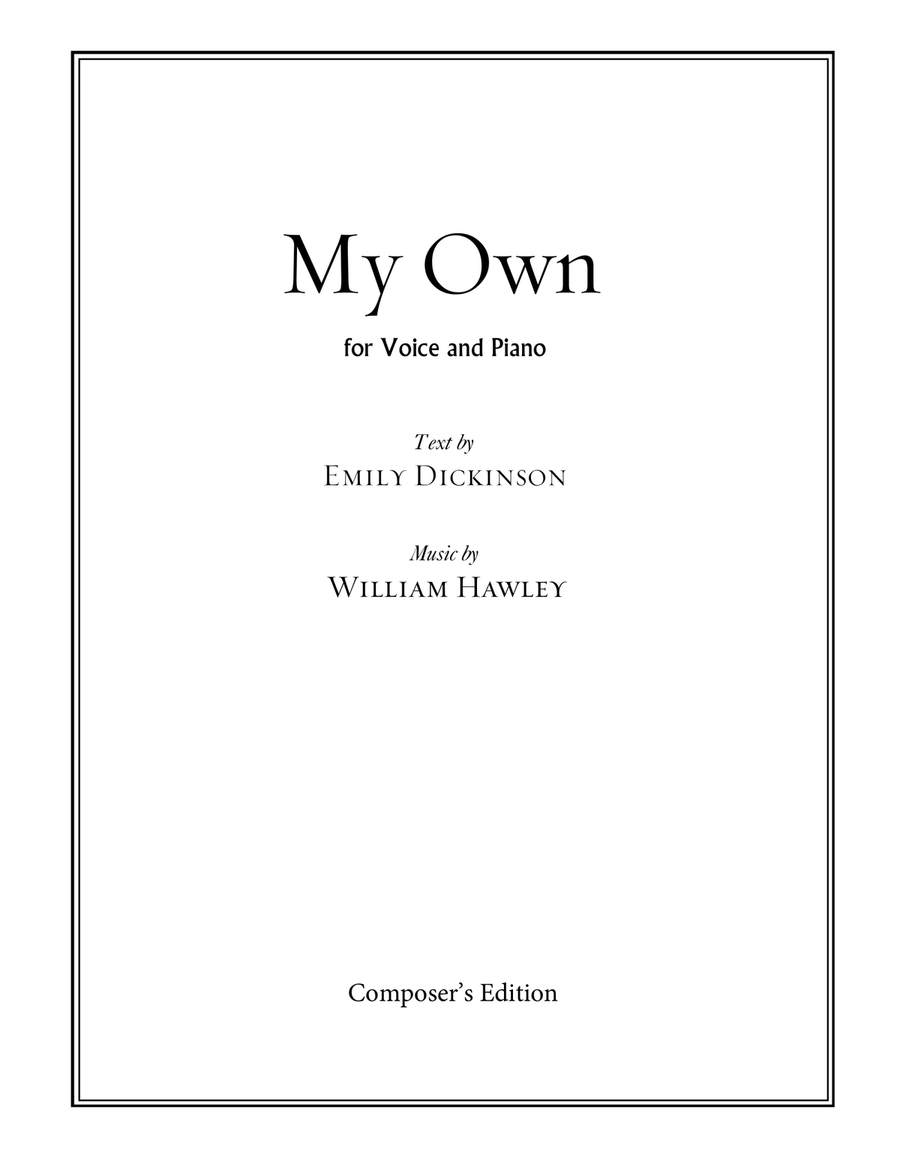 My Own My Own Piano, Vocal scores gallery preview page 1