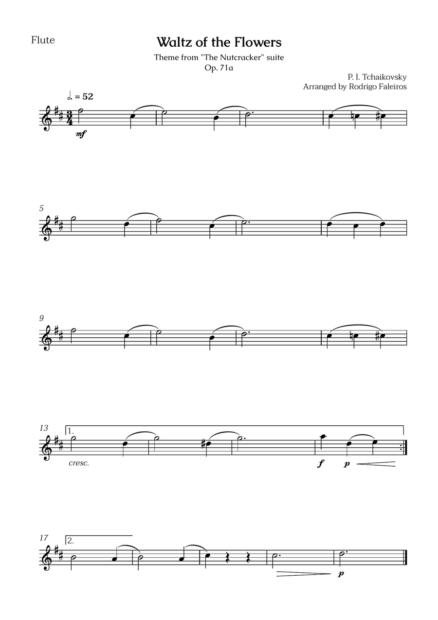 Waltz of the Flowers (flute and oboe) - for beginners Woodwind Duet scores gallery preview page 2