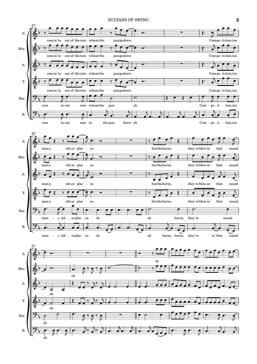 Sultans of Swing Sultans of Swing A Cappella scores gallery preview page 3