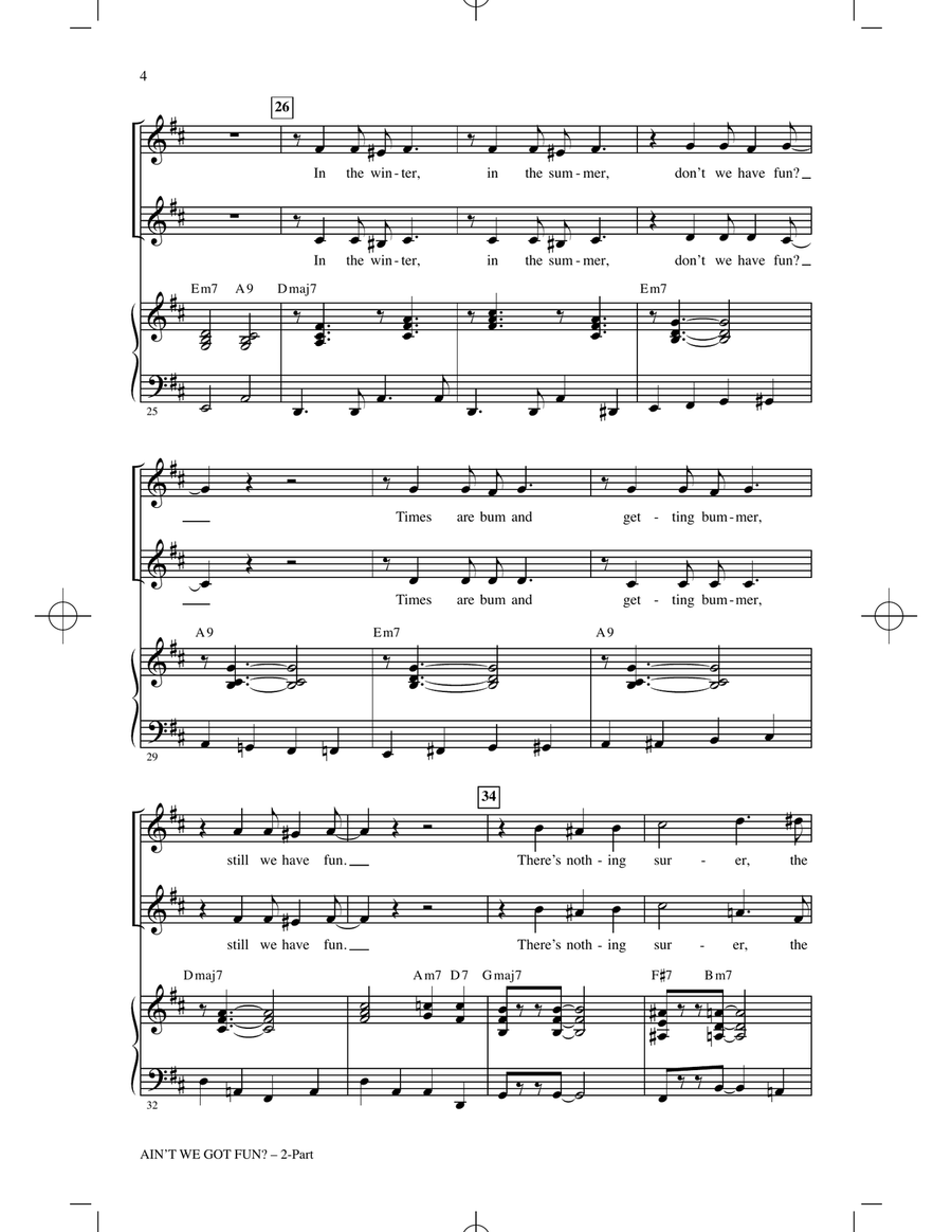 Ain't We Got Fun? (arr. Roger Emerson) 2-Part scores gallery preview page 3