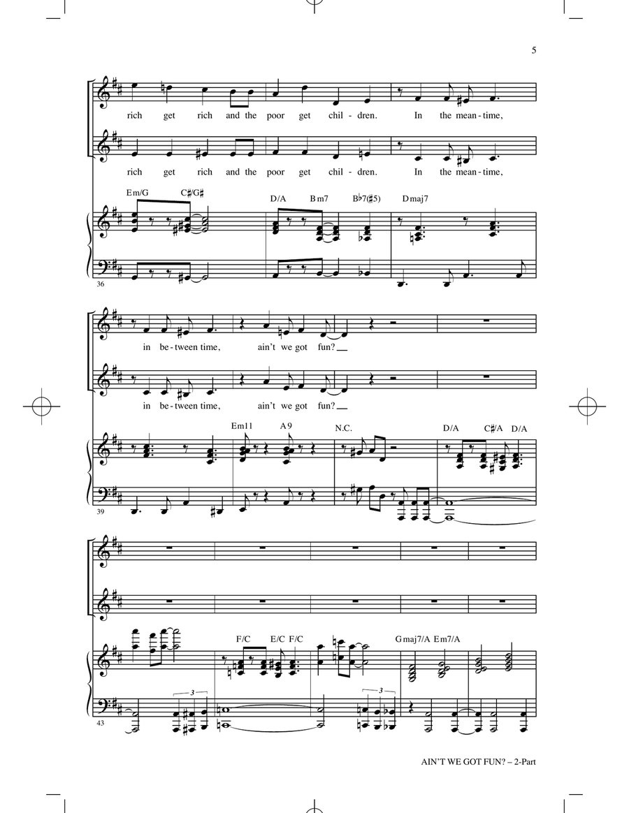 Ain't We Got Fun? (arr. Roger Emerson) 2-Part scores gallery preview page 4