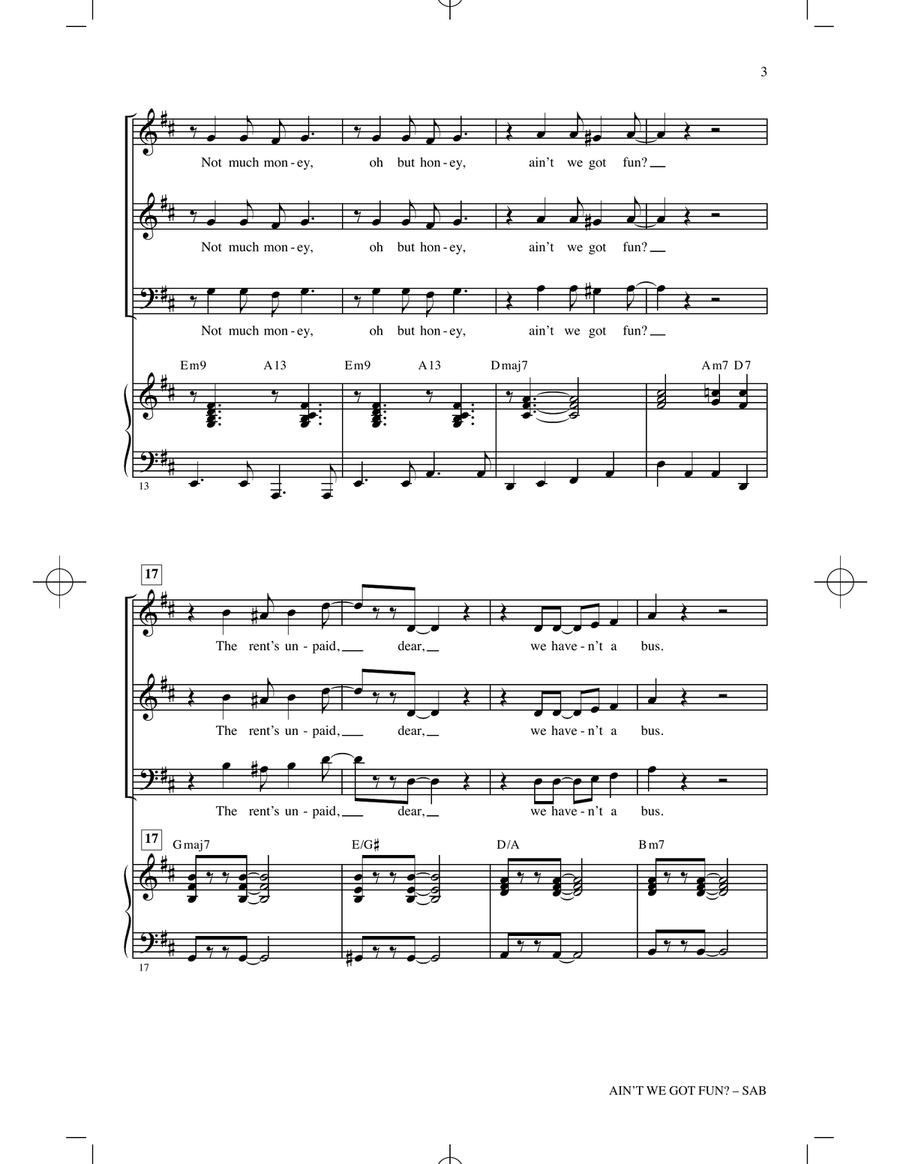 Ain't We Got Fun? (arr. Roger Emerson) 3-Part scores gallery preview page 2