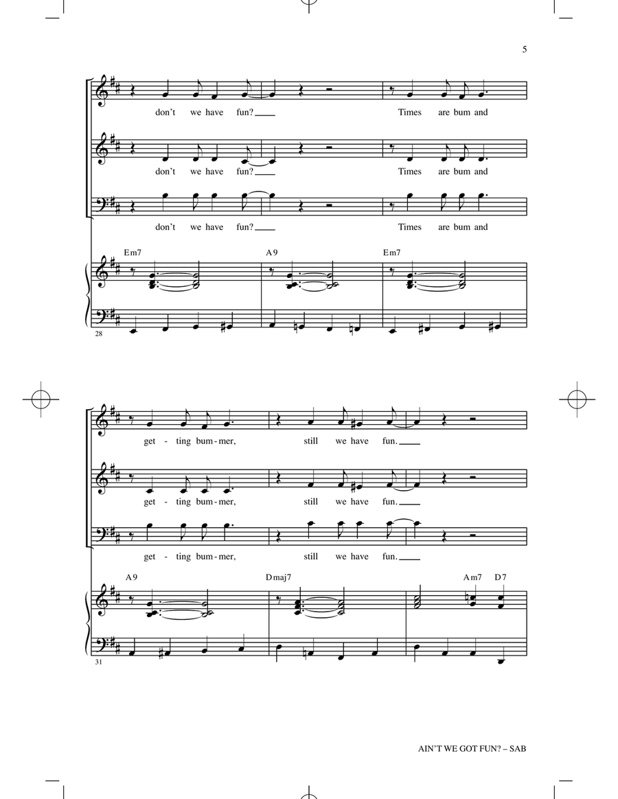 Ain't We Got Fun? (arr. Roger Emerson) 3-Part scores gallery preview page 4