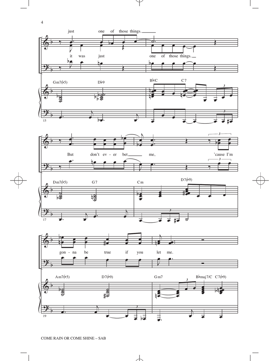 Come Rain Or Come Shine (arr. Kirby Shaw) by Kirby Shaw 3-Part - Digital Sheet Music page 3