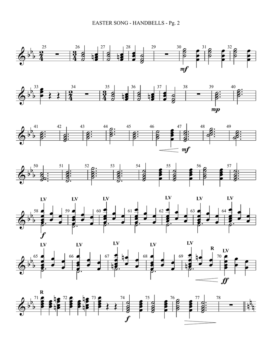 Easter Song (arr. Joseph M. Martin) - Handbells Choir scores gallery preview page 2