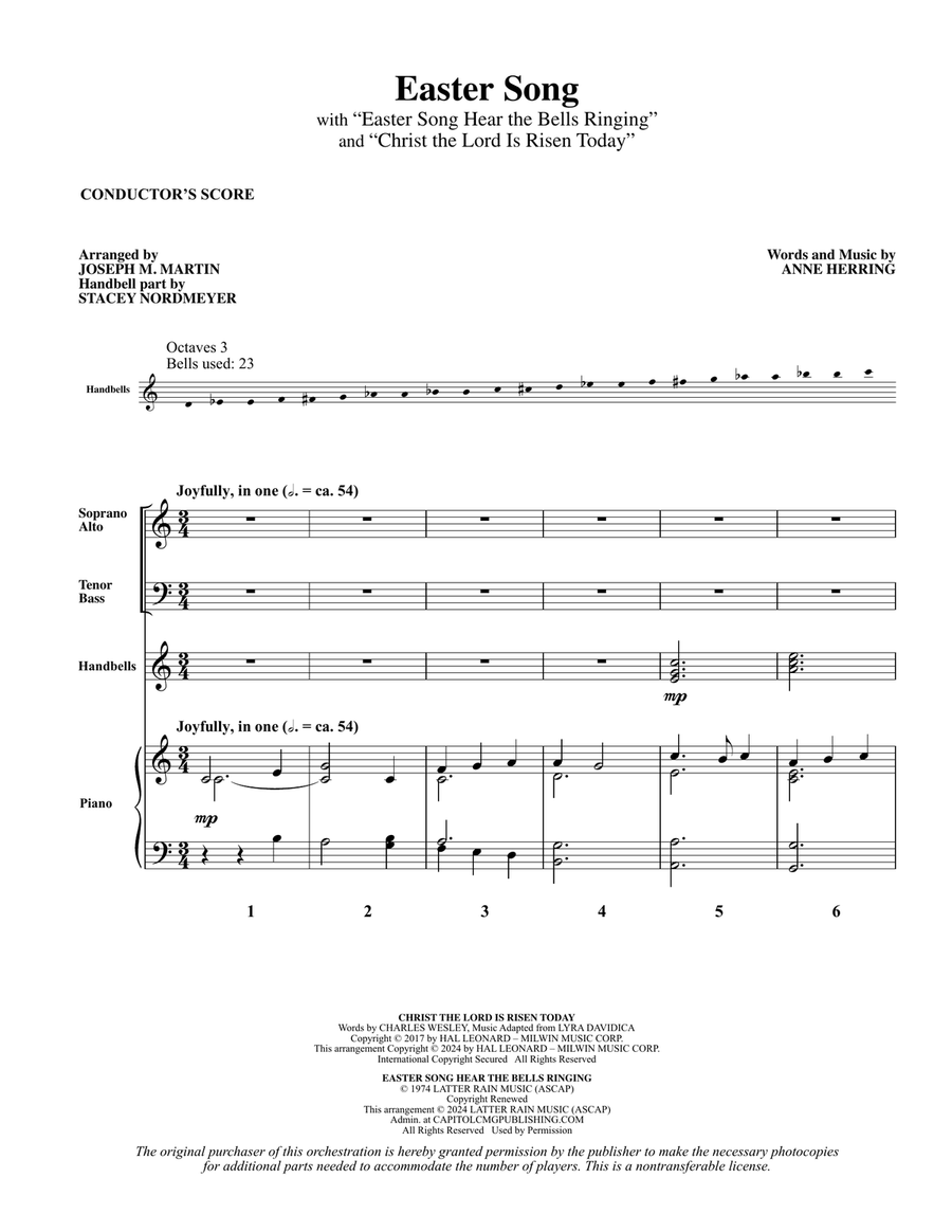 Easter Song (arr. Joseph M. Martin) - Full Score Choir scores gallery preview page 1