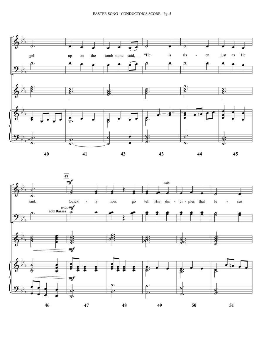 Easter Song (arr. Joseph M. Martin) - Full Score Choir scores gallery preview page 5