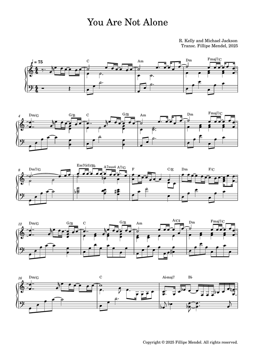 You Are Not Alone You Are Not Alone Piano, Vocal scores gallery preview page 1