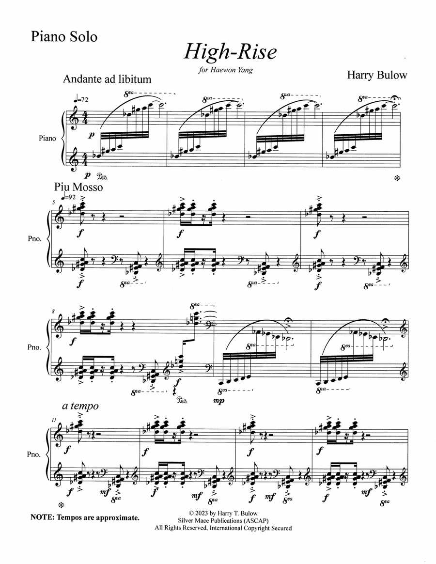 High-Rise for Piano Solo Piano Solo scores gallery preview page 3