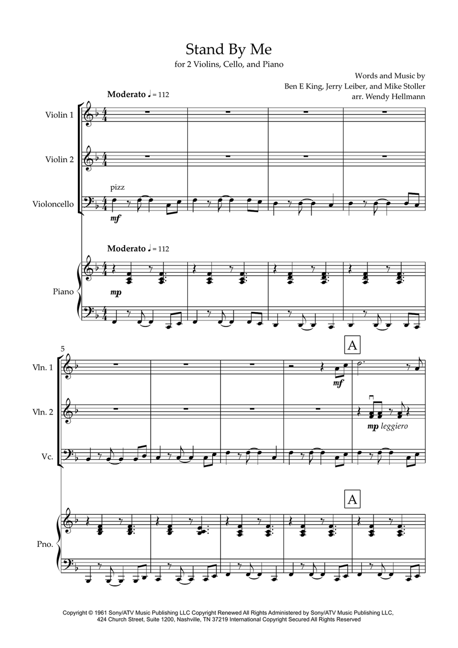Stand By Me Piano Quartet scores gallery preview page 1