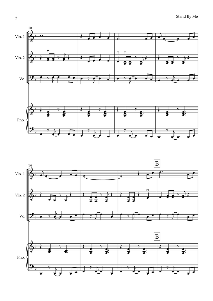 Stand By Me Piano Quartet scores gallery preview page 2