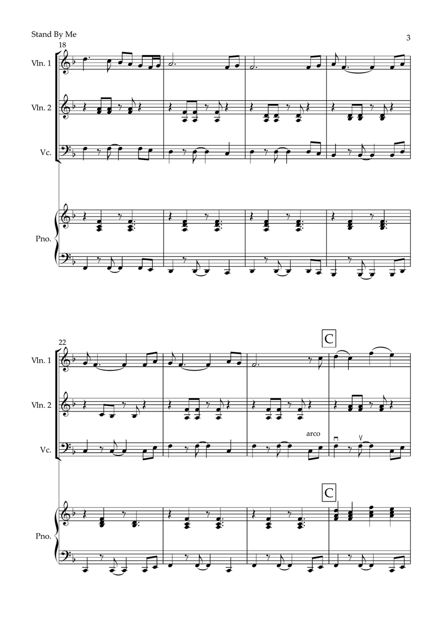 Stand By Me Piano Quartet scores gallery preview page 3