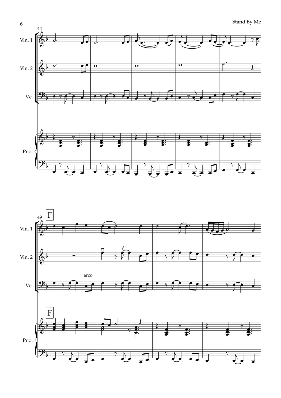 Stand By Me Piano Quartet scores gallery preview page 6