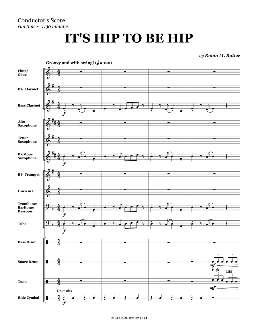 It's Hip to be Hip - Grade 1 Concert Band Concert Band scores gallery preview page 5