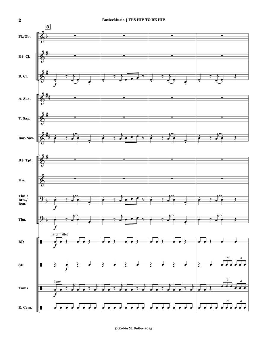 It's Hip to be Hip - Grade 1 Concert Band Concert Band scores gallery preview page 6