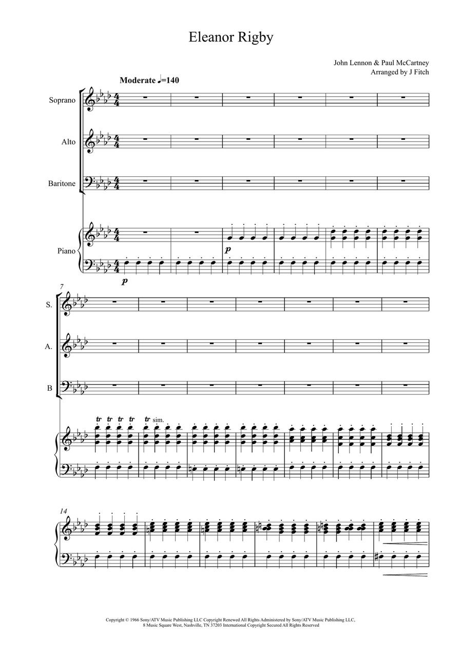 Eleanor Rigby Eleanor Rigby 3-Part scores gallery preview page 1