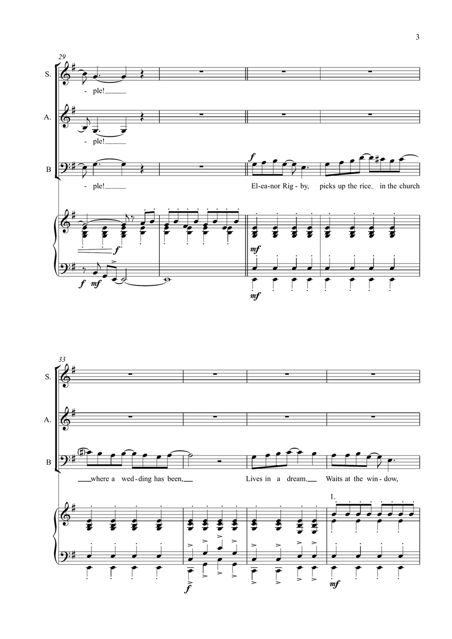 Eleanor Rigby Eleanor Rigby 3-Part scores gallery preview page 3