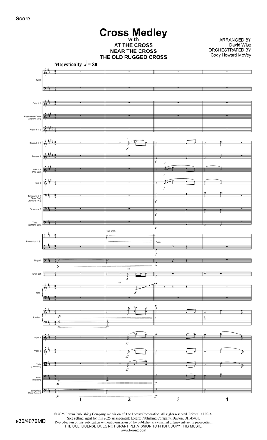 Cross Medley - Downloadable Orchestration Set of Parts scores gallery preview page 3