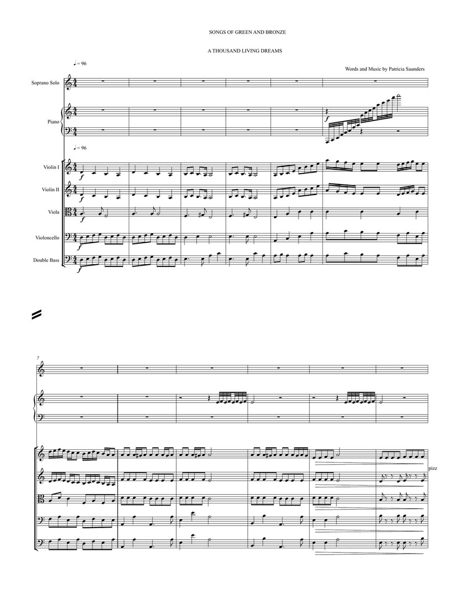 A Thousand Living Dreams Piano, Vocal scores gallery preview page 3