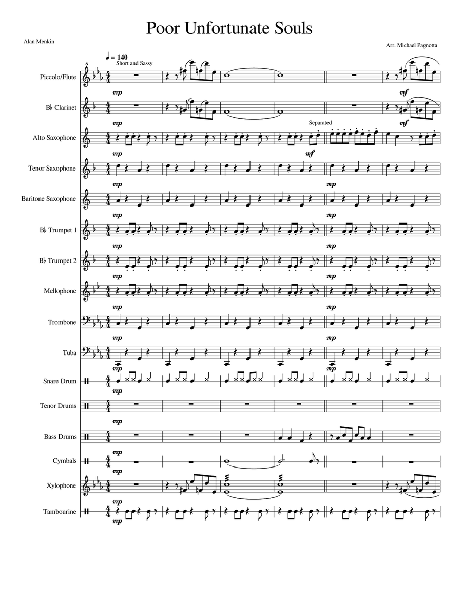 Poor Unfortunate Souls Poor Unfortunate Souls Marching Band scores gallery preview page 1