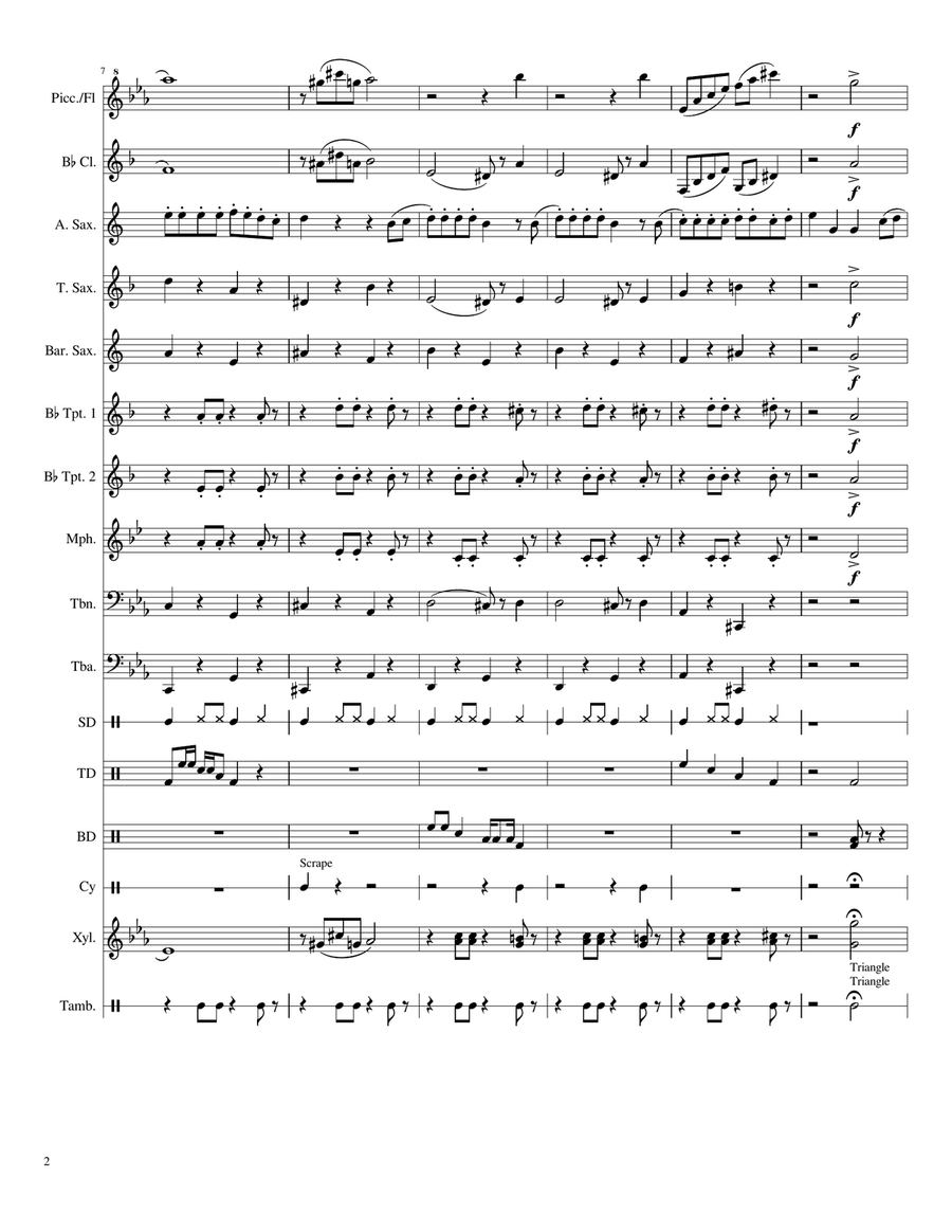 Poor Unfortunate Souls Poor Unfortunate Souls Marching Band scores gallery preview page 2