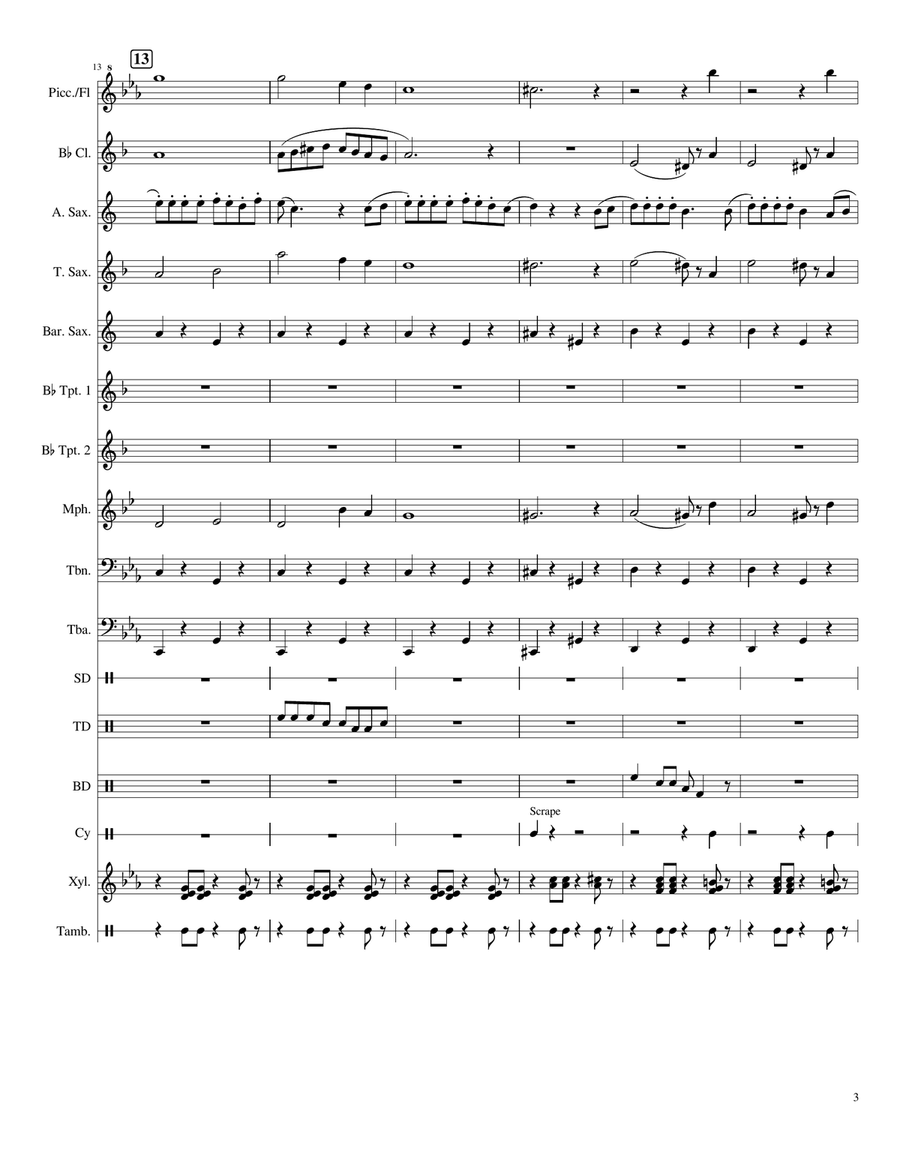 Poor Unfortunate Souls Poor Unfortunate Souls Marching Band scores gallery preview page 3